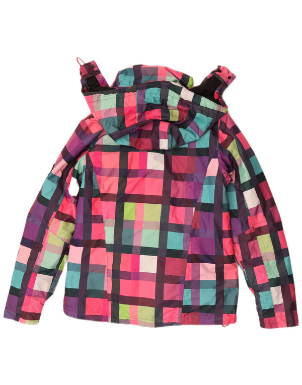 Jaqueta de chuva feminina com capuz Maui and Sons UK 14 média xadrez multicolorida