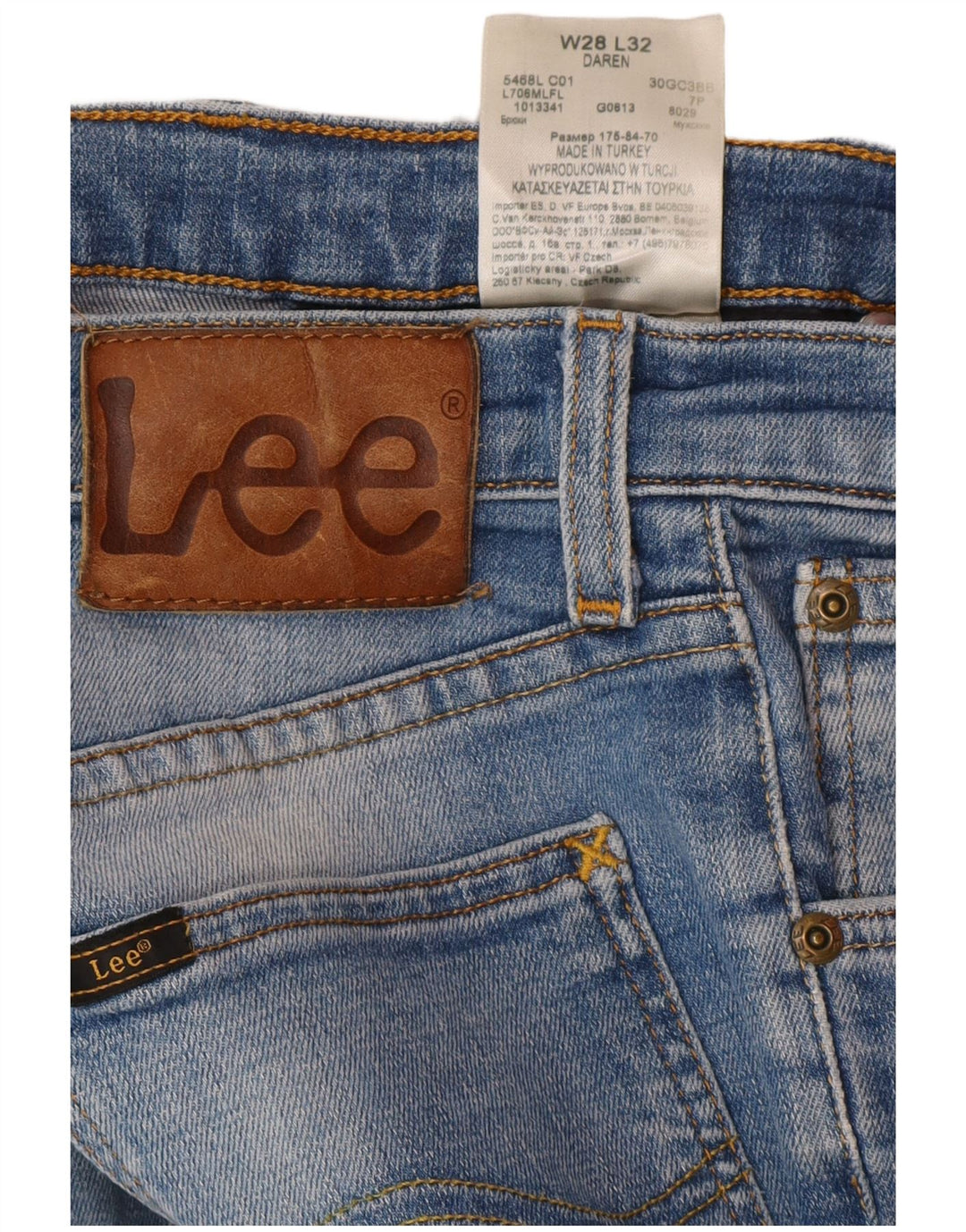 Lee Womens Daren Straight Jeans W28 L32 Azul Algodão