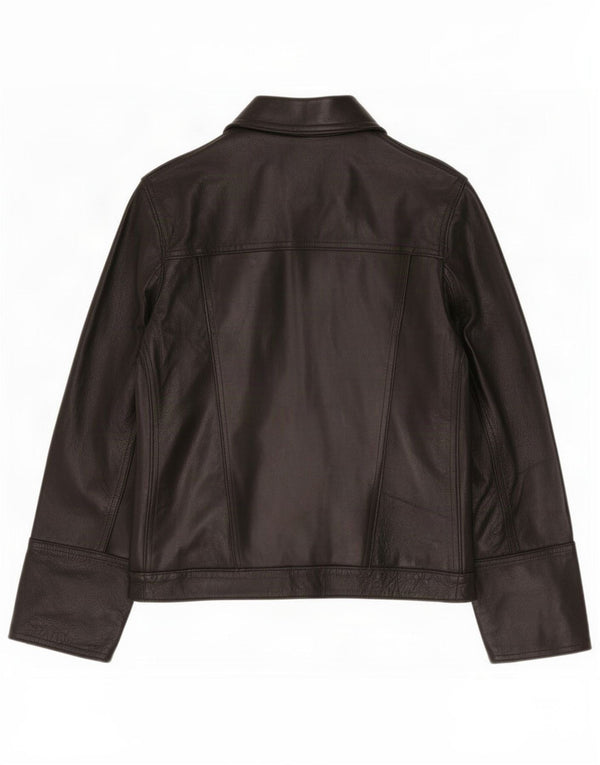 Jaqueta de couro feminina Max UK 10 pequena preta