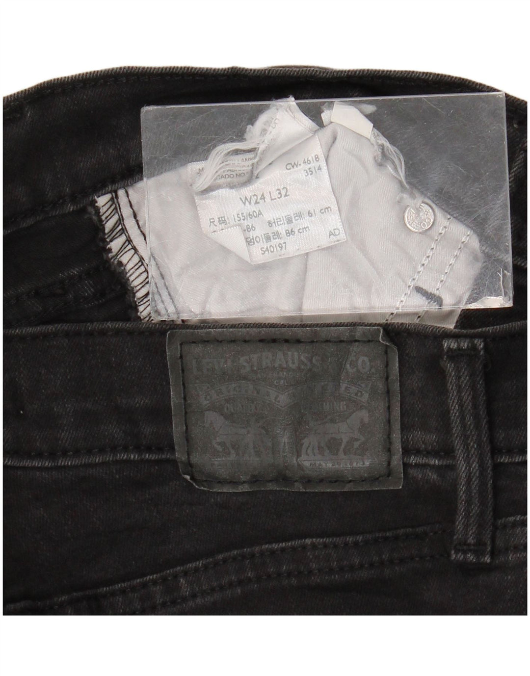 Jeans skinny feminino Levi's W24 L32 preto