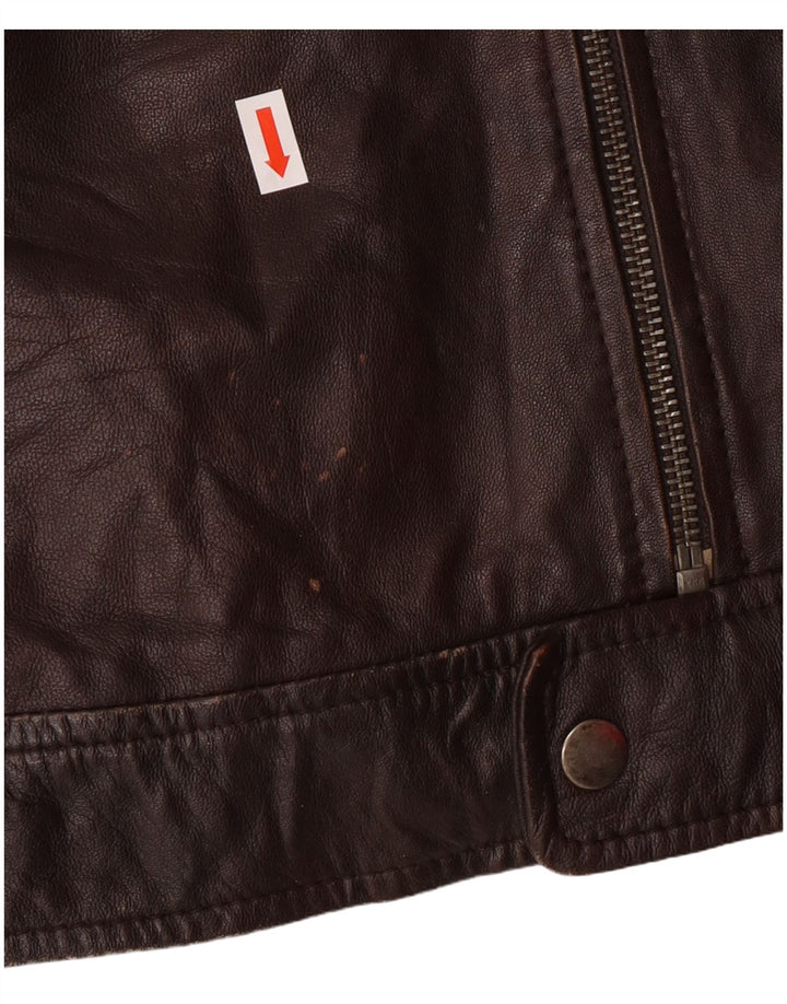 Jaqueta de couro militar masculina Conbipel IT 54 XL pele de cordeiro marrom