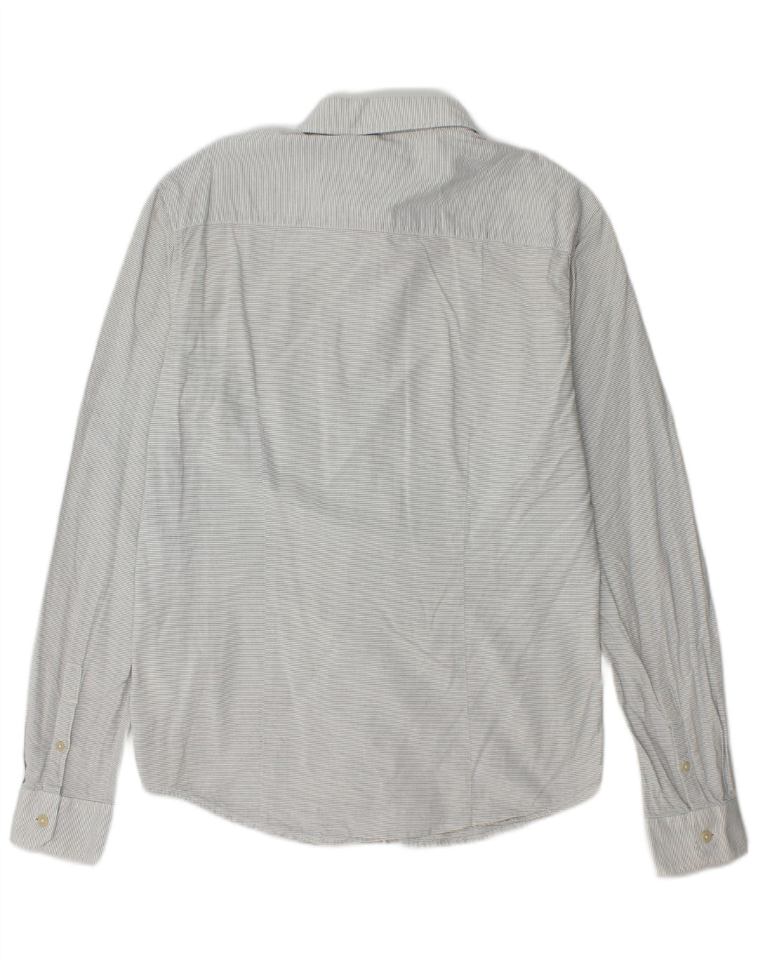 Wrangler Camisa masculina slim cinza médio algodão listrado
