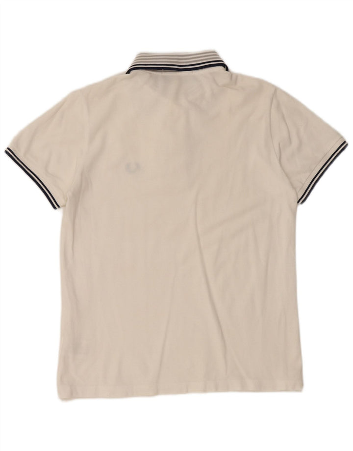 FRED PERRY Camisa polo masculina edição especial pequena de algodão branco