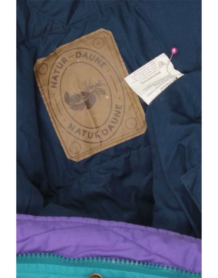 Jaqueta acolchoada masculina vintage UK 42 XL azul Colourblock poliéster