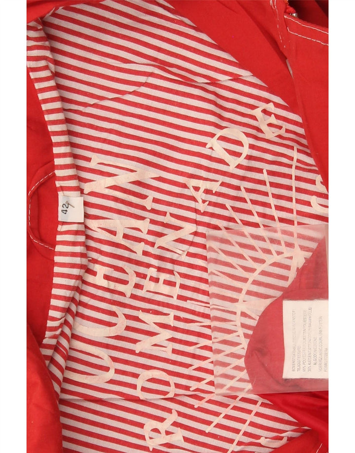 Jaqueta utilitária de grandes dimensões para iate feminino vintage UE 42 listrado vermelho grande