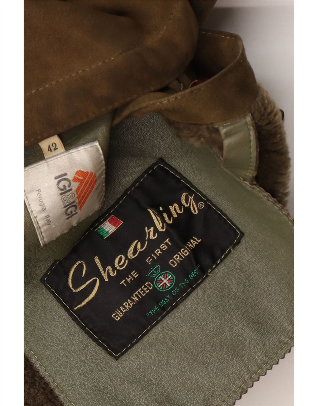 Igi & Womens Shearling Coat IT 42 Médio Caqui