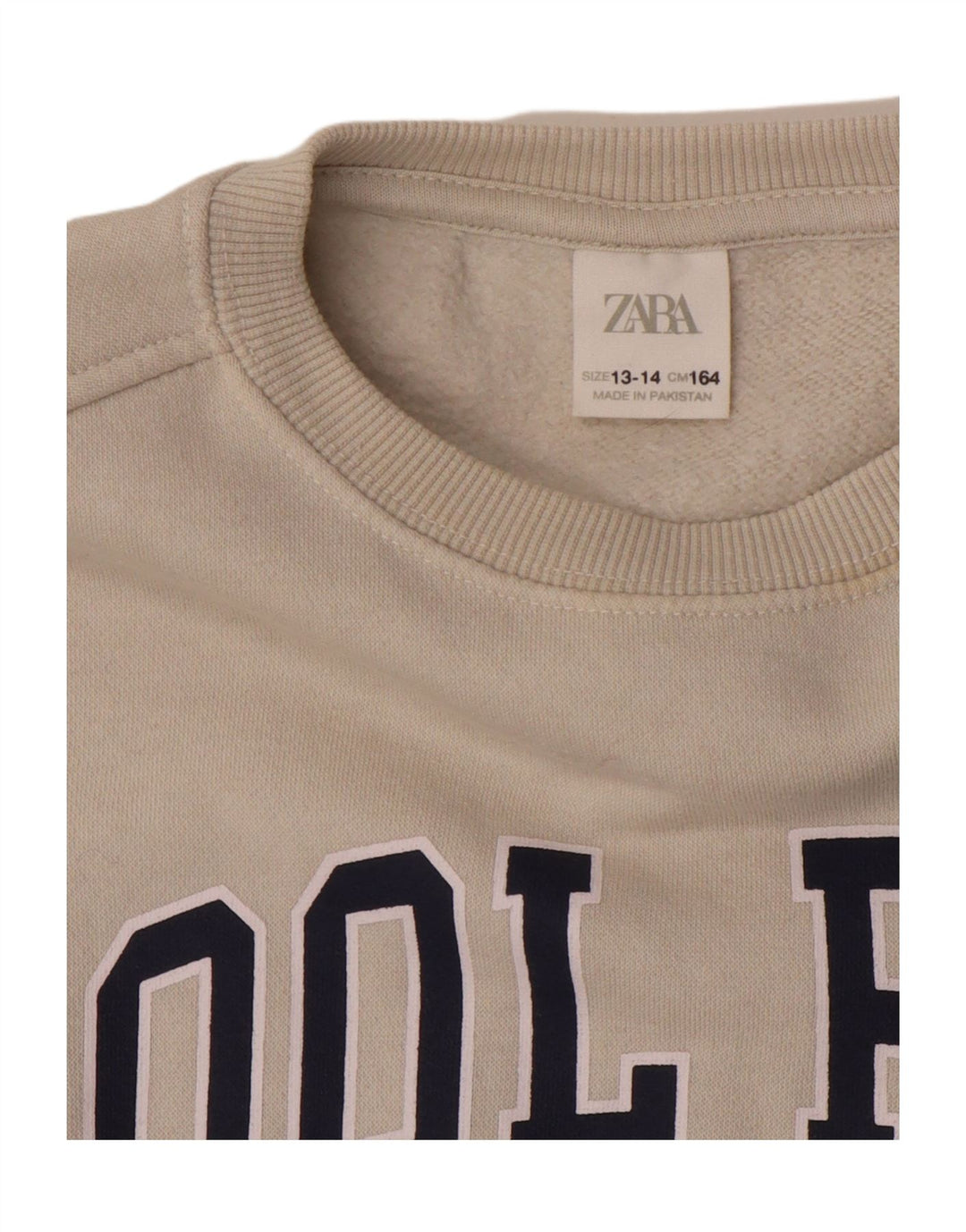 Zara Girls Crop Graphic Moletom Jumper 13-14 Anos Branco