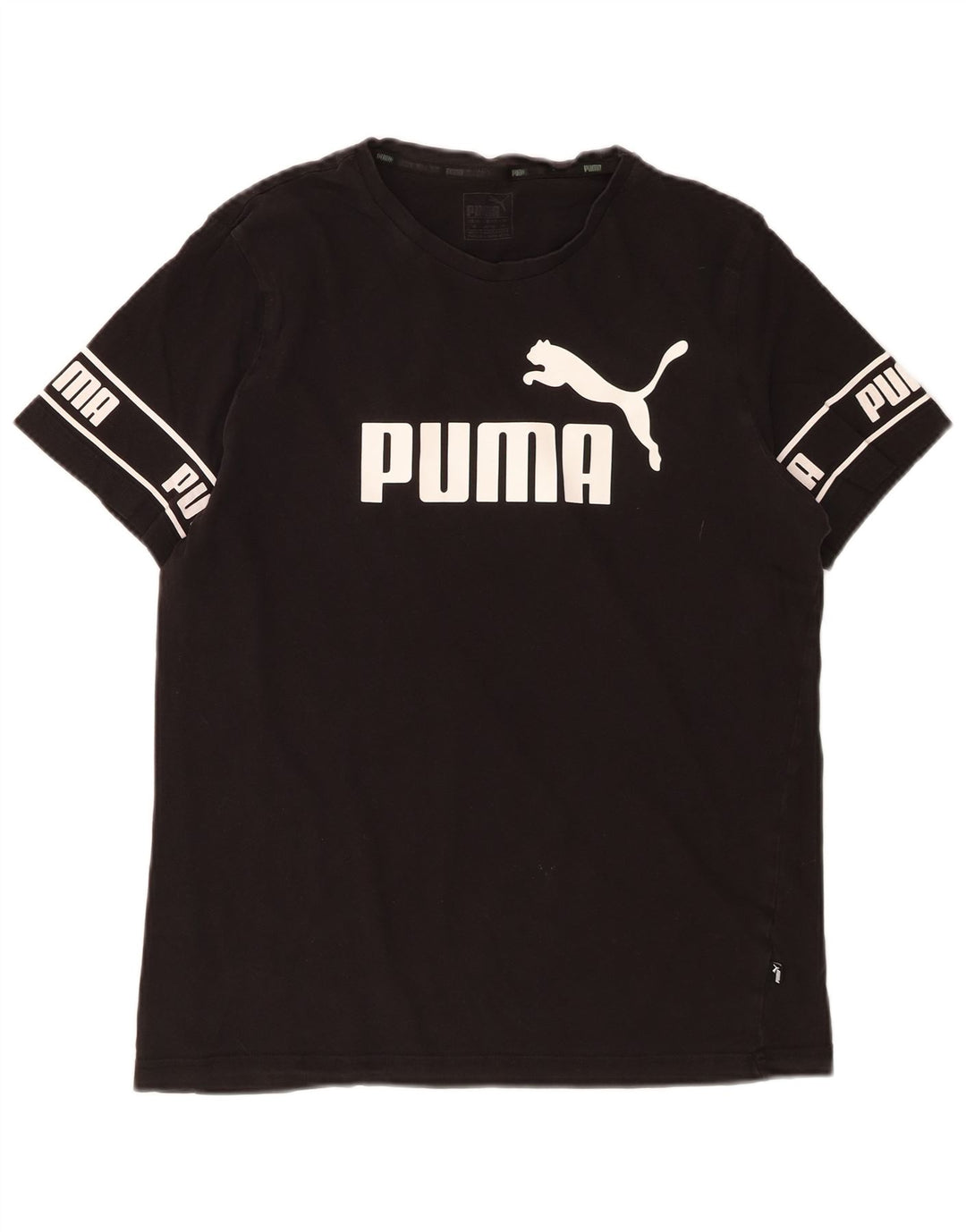 Camiseta masculina PUMA Graphic Top médio algodão preto