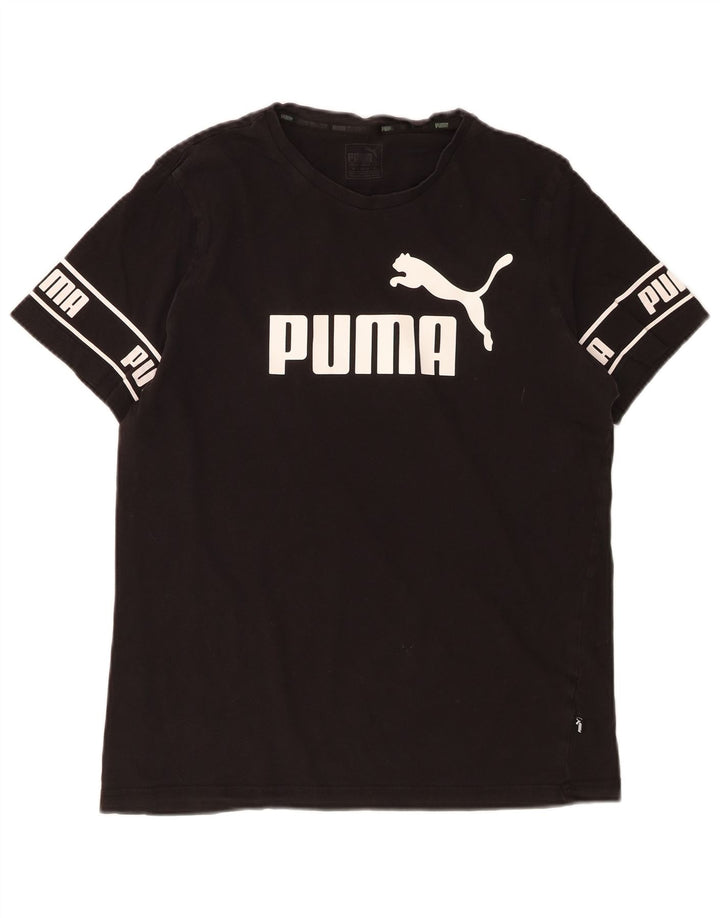 Camiseta masculina PUMA Graphic Top médio algodão preto