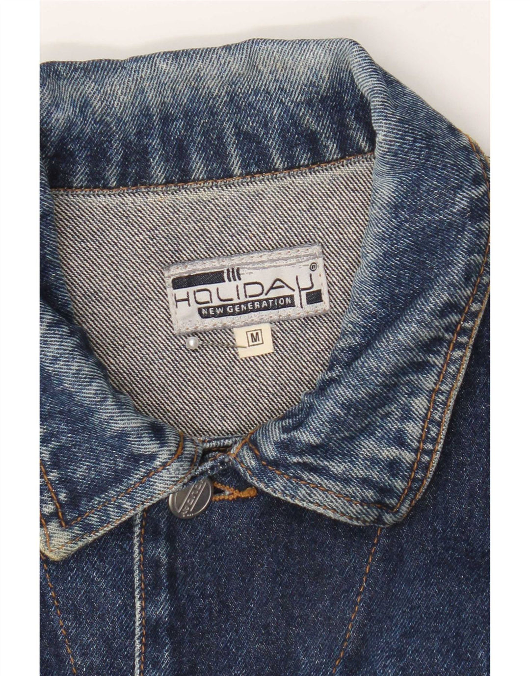 Jaqueta jeans masculina de férias com ajuste regular Reino Unido 38 algodão azul médio