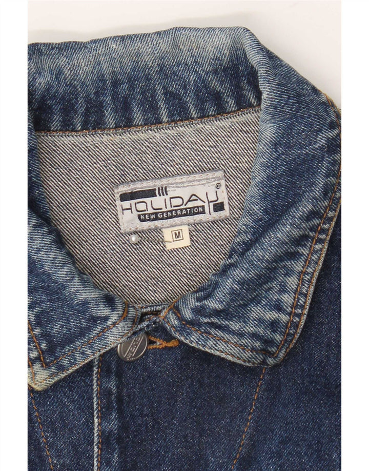Jaqueta jeans masculina de férias com ajuste regular Reino Unido 38 algodão azul médio