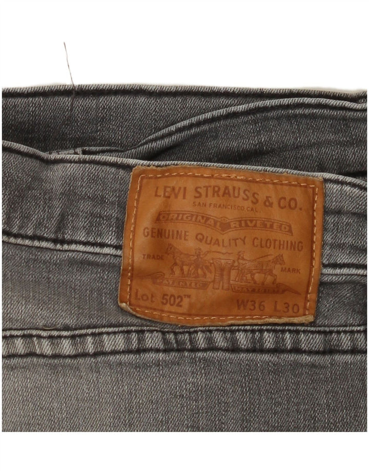 LEVI'S Masculino 502 Tapered Jeans W36 L30 Algodão Cinza