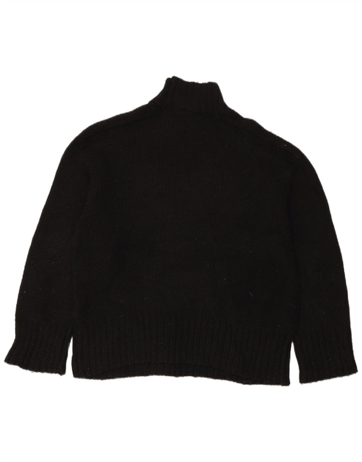 Zara Suéter feminino oversized com gola de tartaruga Reino Unido 16 grande preto