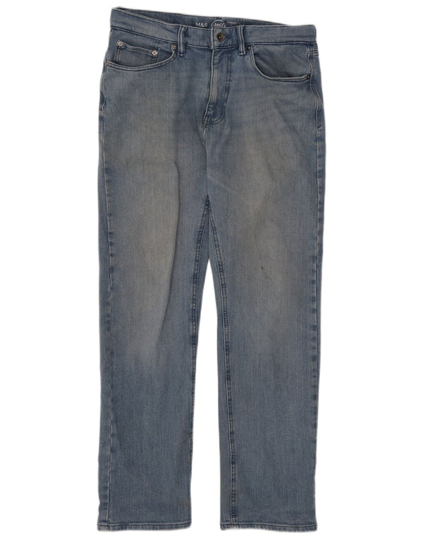 Jeans retos masculinos Marks & Spencer W32 L29 algodão azul