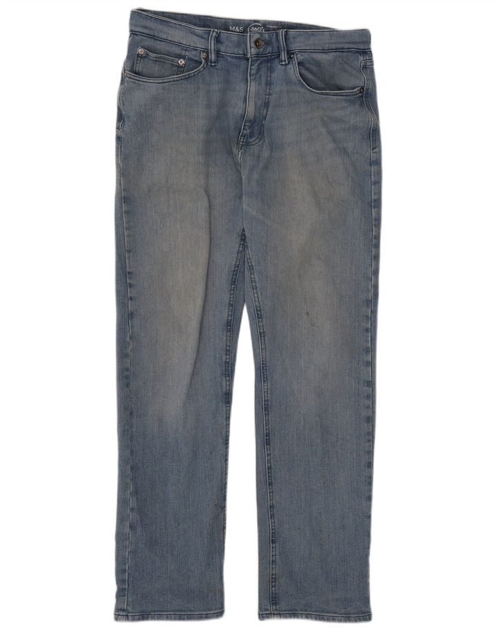 Jeans retos masculinos Marks & Spencer W32 L29 algodão azul