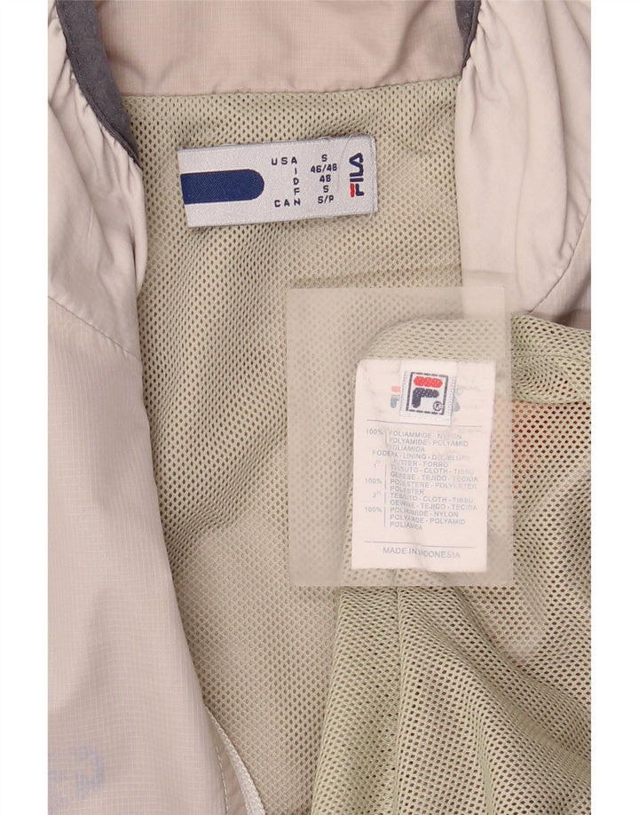 Fila Mens Tracksuit Top Jacket Pequeno Bege Colourblock Poliamida