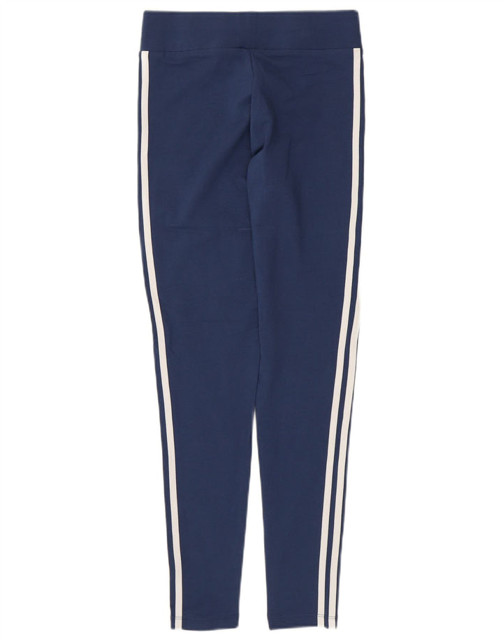 ADIDAS Womens Leggings UK 10 Pequeno Algodão Azul Marinho