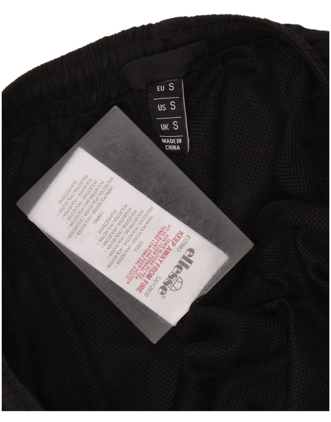 Calça esportiva masculina ELLESSE com estampa gráfica pequena de poliéster preto