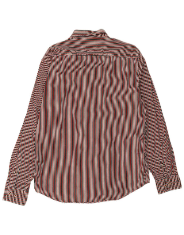 Tommy Hilfiger Camisa masculina New York Fit grande algodão listrado multicolorido