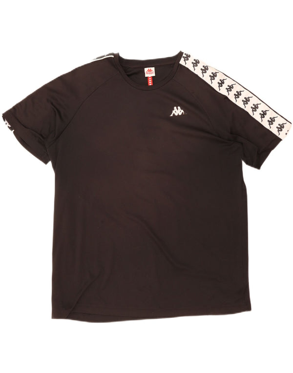 Camiseta gráfica masculina Kappa Top 2XL preto colorblock poliéster