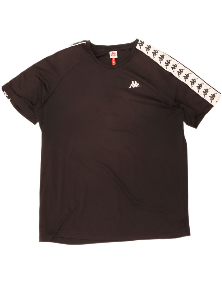 Camiseta gráfica masculina Kappa Top 2XL preto colorblock poliéster