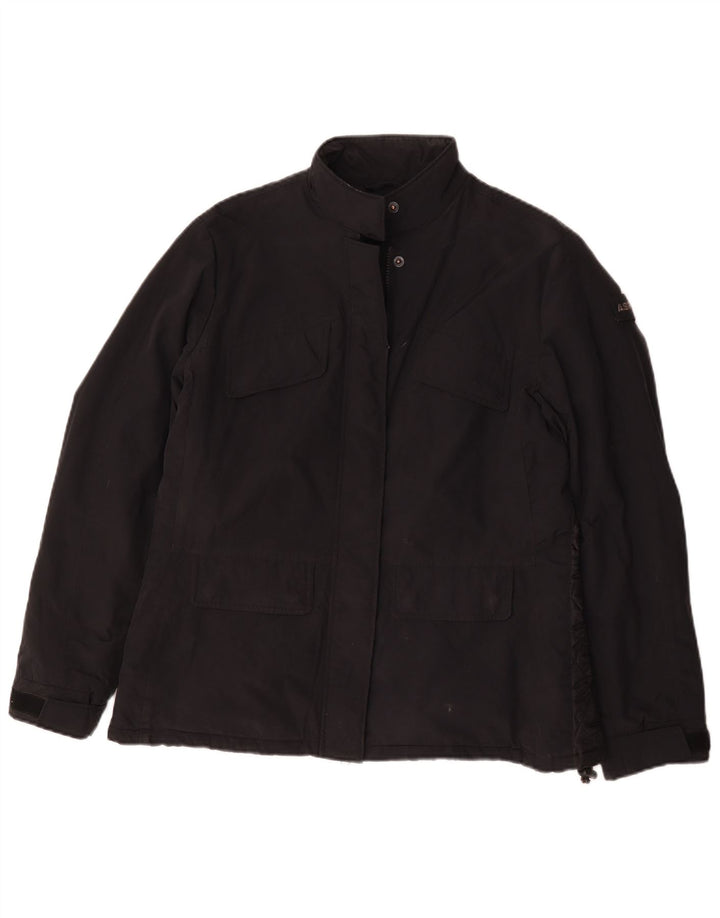 Jaqueta corta-vento feminina Aspesi UK 18 XL preto poliamida
