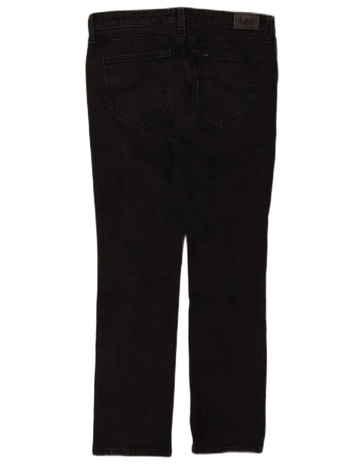 Lee Womens Marion Straight Jeans W30 L27 Algodão Preto