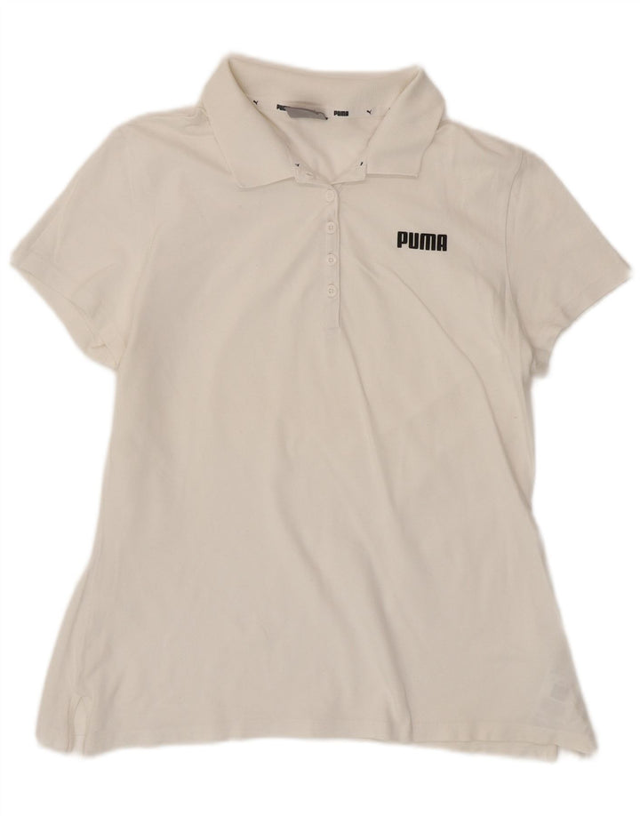 Camisa polo feminina PUMA UK 16 grande algodão branco