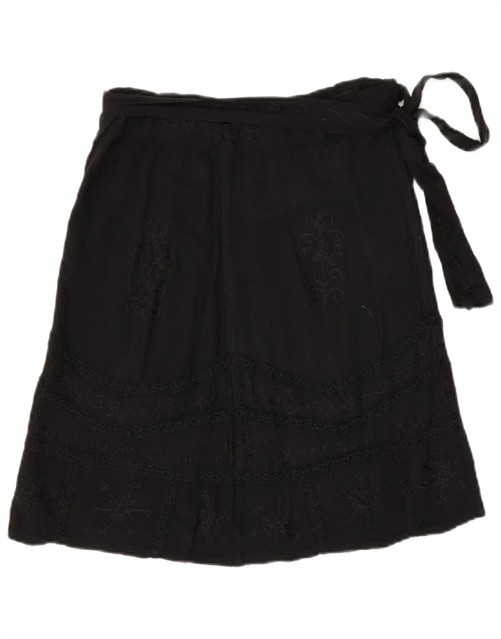 Saia feminina vintage W30 média preta Paisley