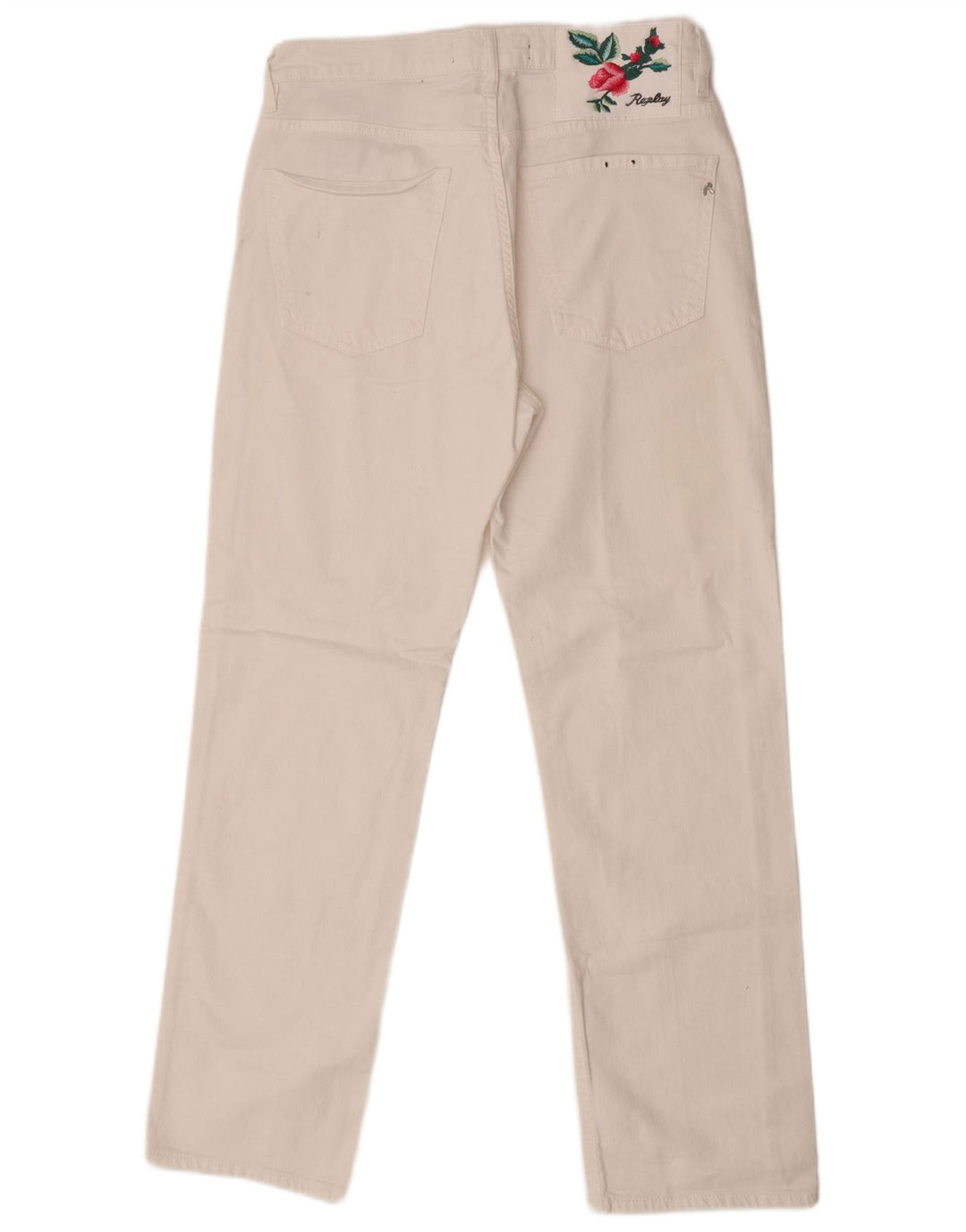 Replay Jeans reto feminino W28 L29 algodão branco