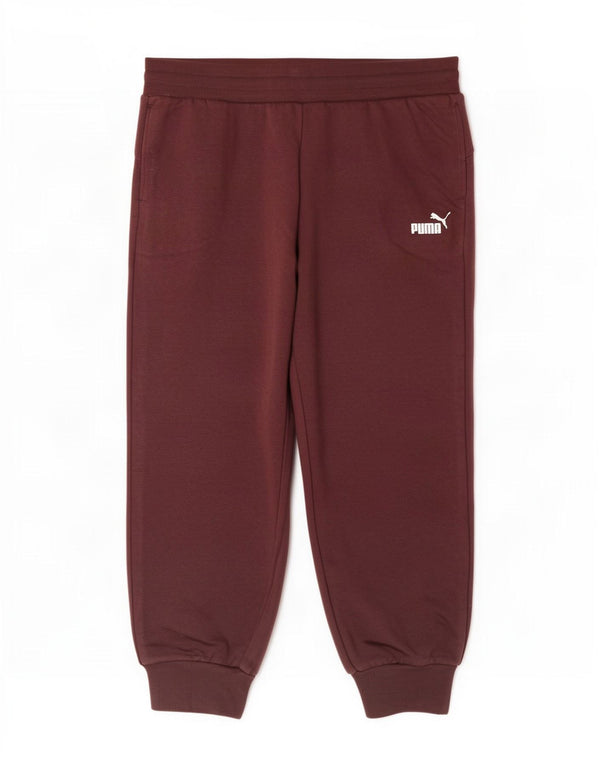 Calça esportiva feminina Puma Joggers UK 14 grande algodão borgonha