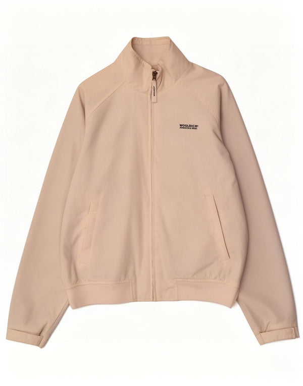Jaqueta corta-vento masculina Woolrich UK 40 grande nylon branco