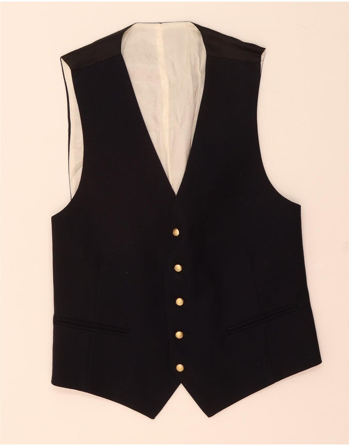 Colete Vintage Masculino Pequeno Azul Marinho