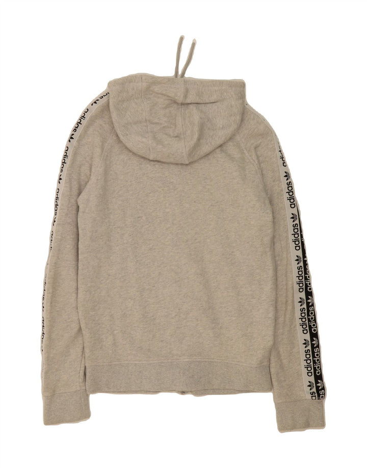 ADIDAS Womens Graphic Zip Hoodie Sweater UK 16 Large  Grey Colourblock Vintage Adidas and Second-Hand Adidas from Messina Hembry 