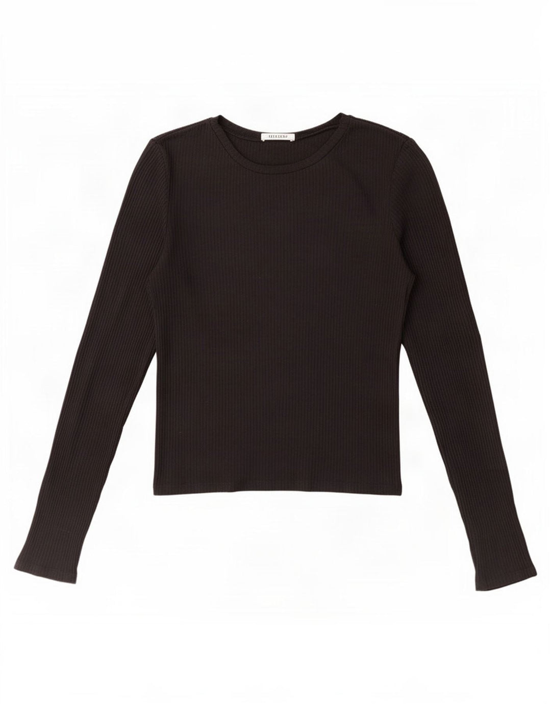 Zara Womens Crop Top Manga Longa Reino Unido 14 Grande Preto