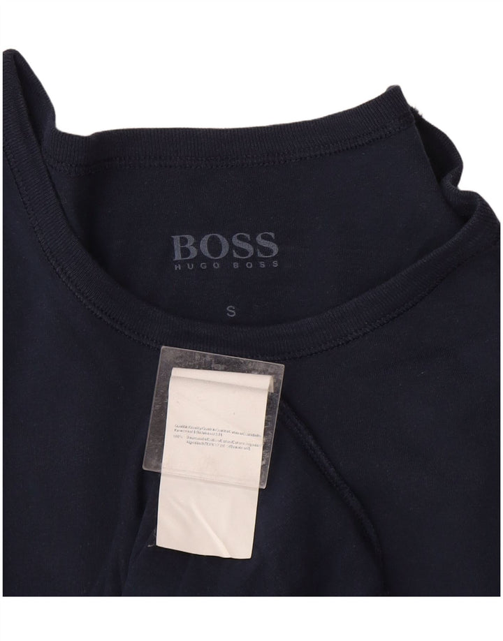 Camiseta masculina Hugo Boss pequena algodão azul marinho