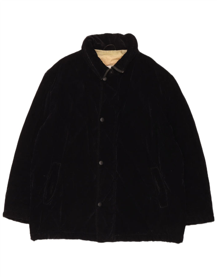 Jaqueta corta-vento masculina acolchoada Trussardi IT 54 2XL algodão preto