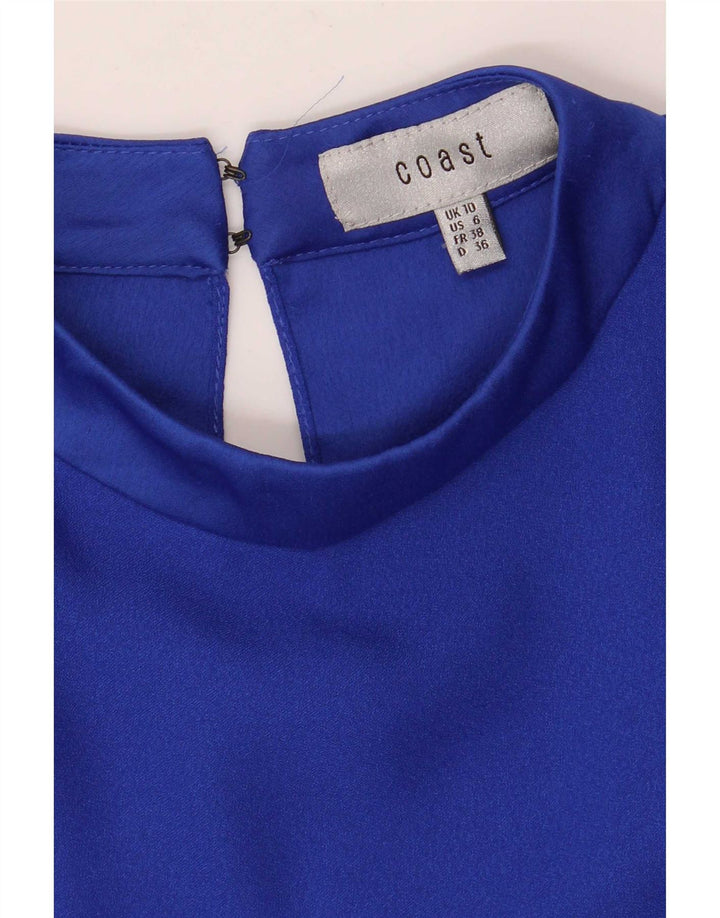 Blusa feminina de manga comprida Coast UK 10 poliéster azul pequeno