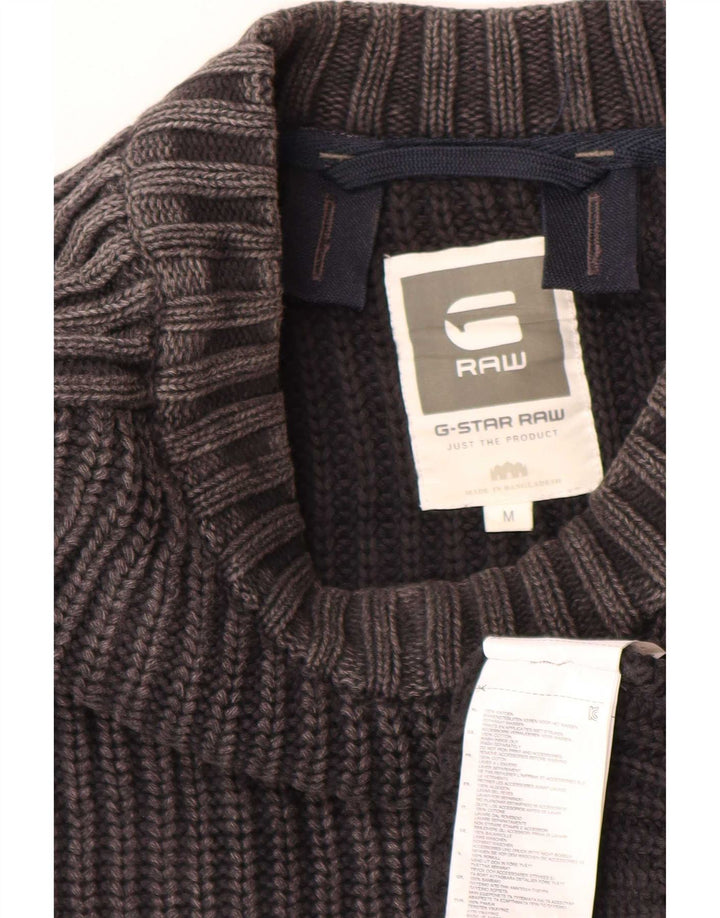 Suéter masculino G-Star com gola canoa e algodão cinza médio