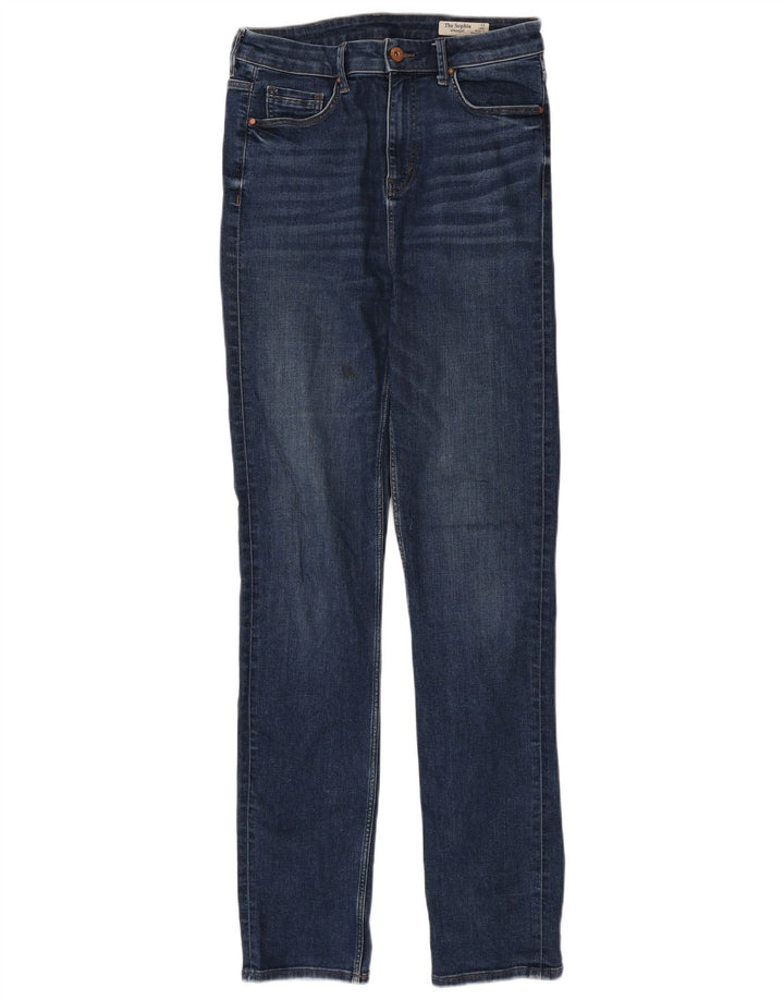 MARKS & SPENCER Feminino Sophia Straight Jeans Reino Unido 12 Médio W30 L33 Azul