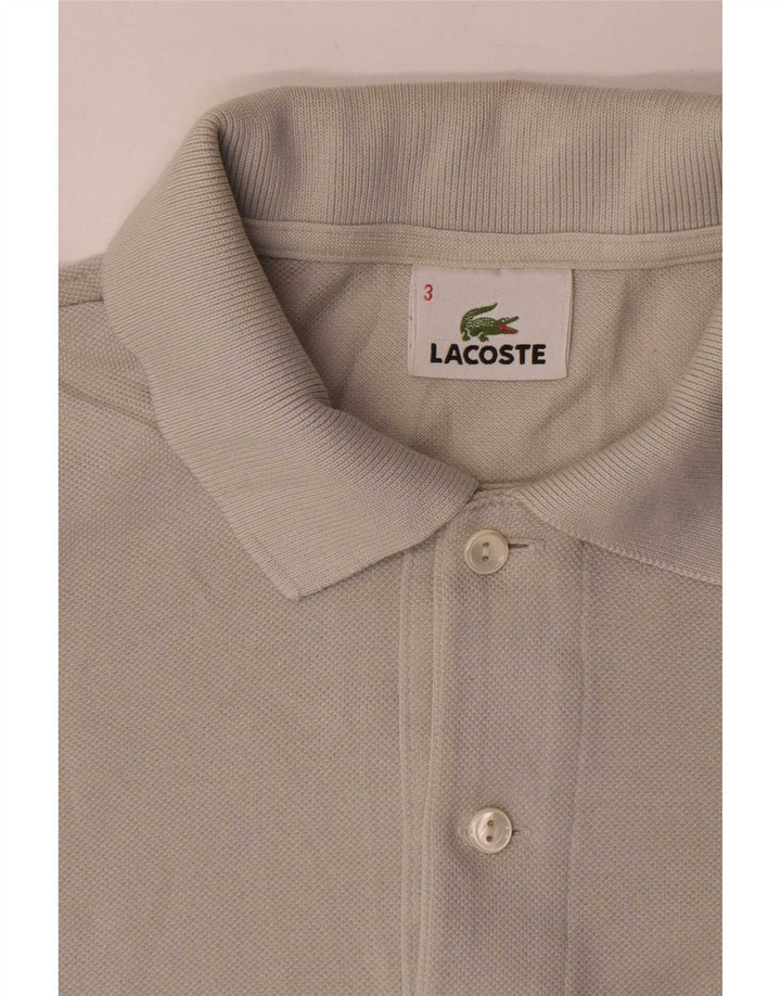 Camisa polo masculina Lacoste tamanho 3 pequeno algodão cinza