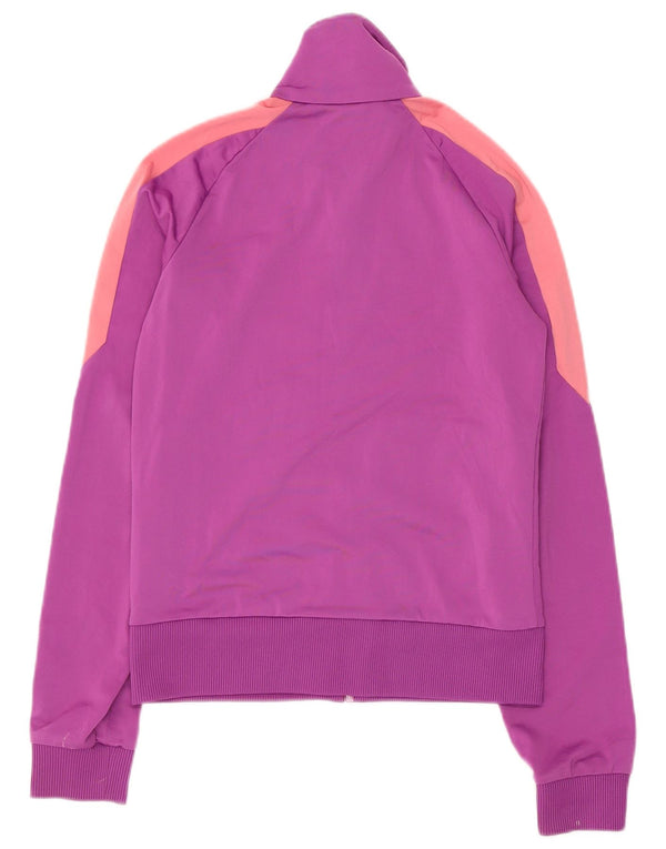 Puma Womens Tracksuit Top Jacket UK 10 Pequeno Roxo Colourblock Poliéster