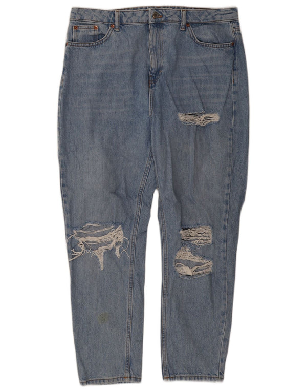 Calça jeans masculina Topshop Mom Distressed Tapered W34 L30 Azul Algodão