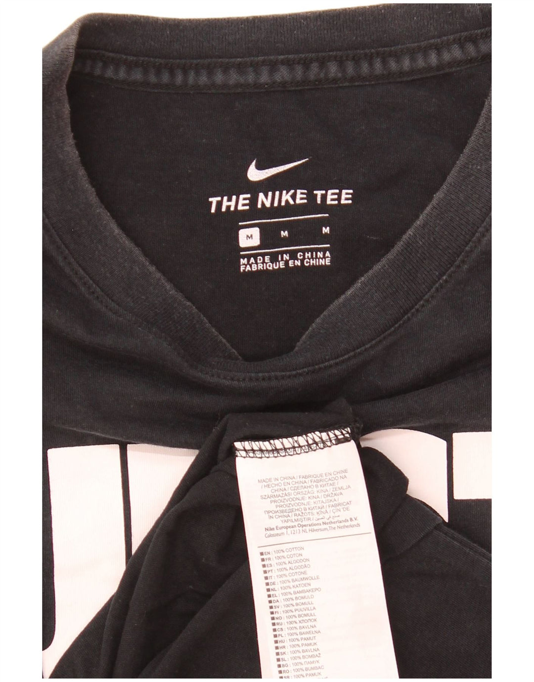 Camiseta Nike masculina gráfica Top médio algodão preto