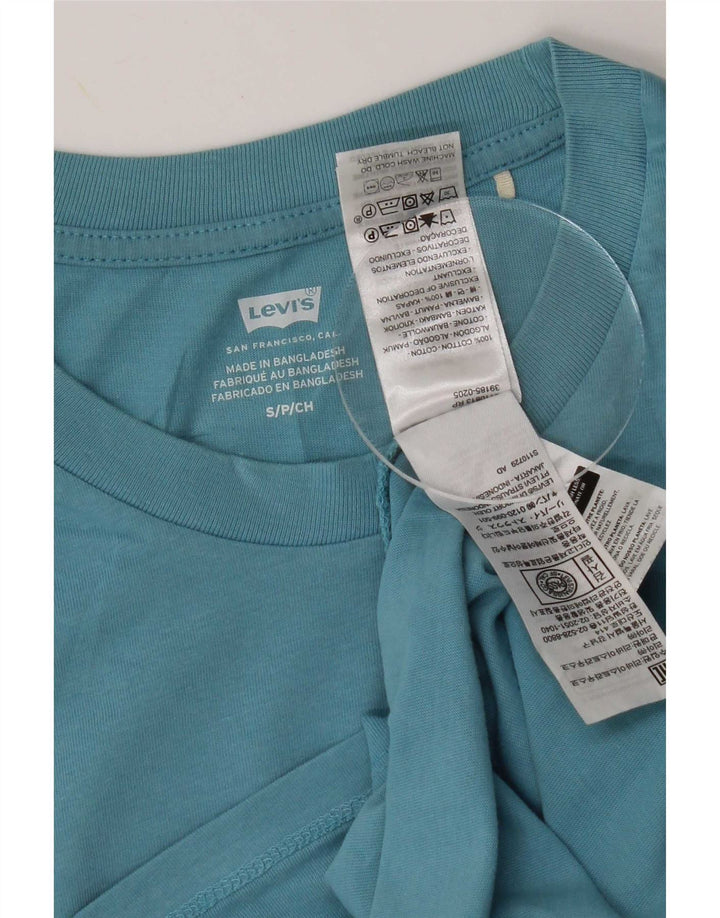 Camiseta feminina Levi's Top UK 10 pequeno algodão azul