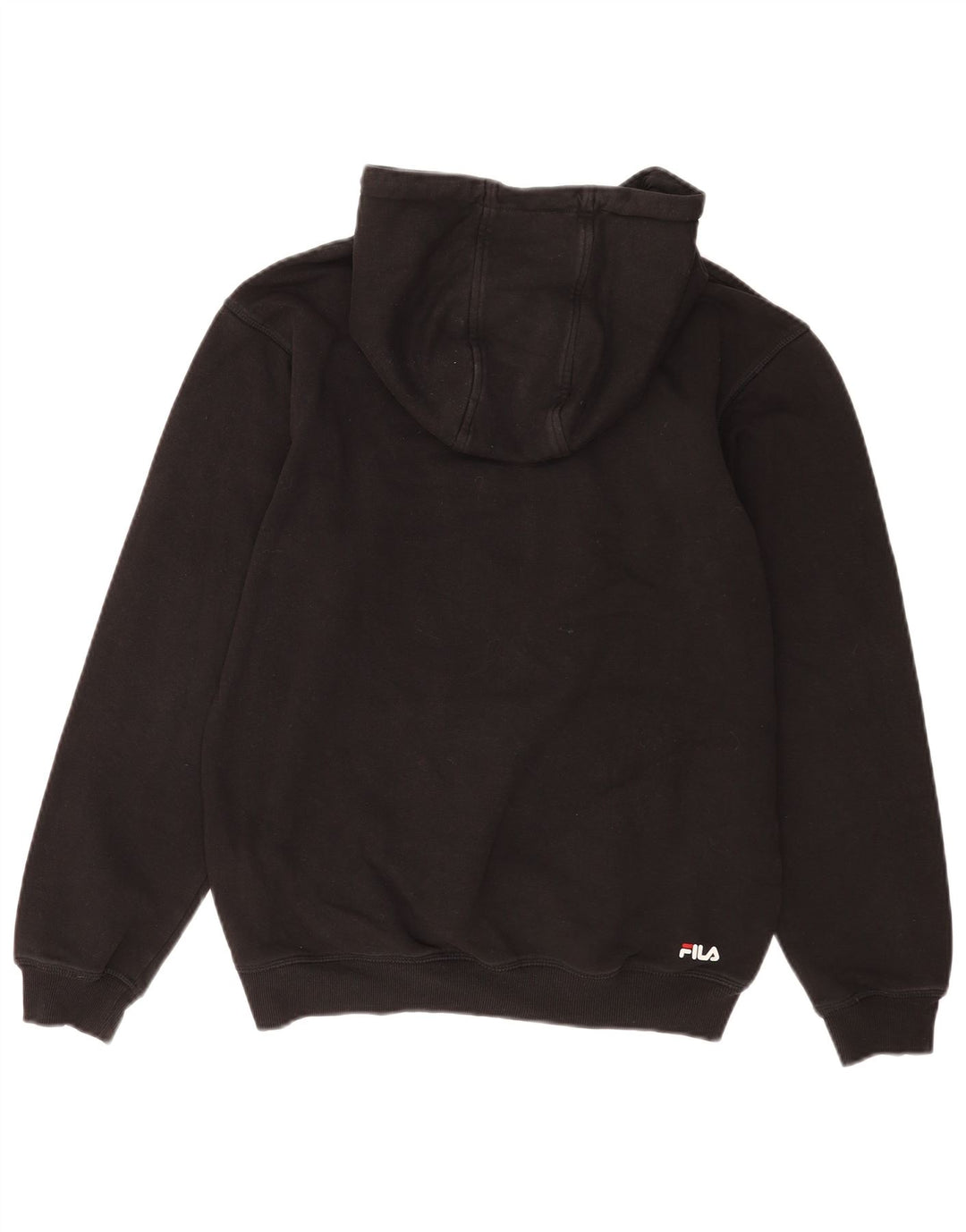 Fila Mens Graphic Hoodie Jumper Pequeno Algodão Preto