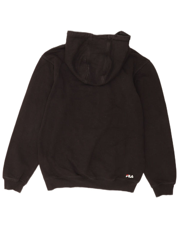 Fila Mens Graphic Hoodie Jumper Pequeno Algodão Preto