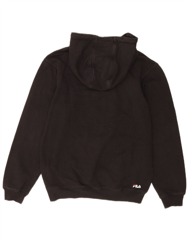 Fila Mens Graphic Hoodie Jumper Pequeno Algodão Preto