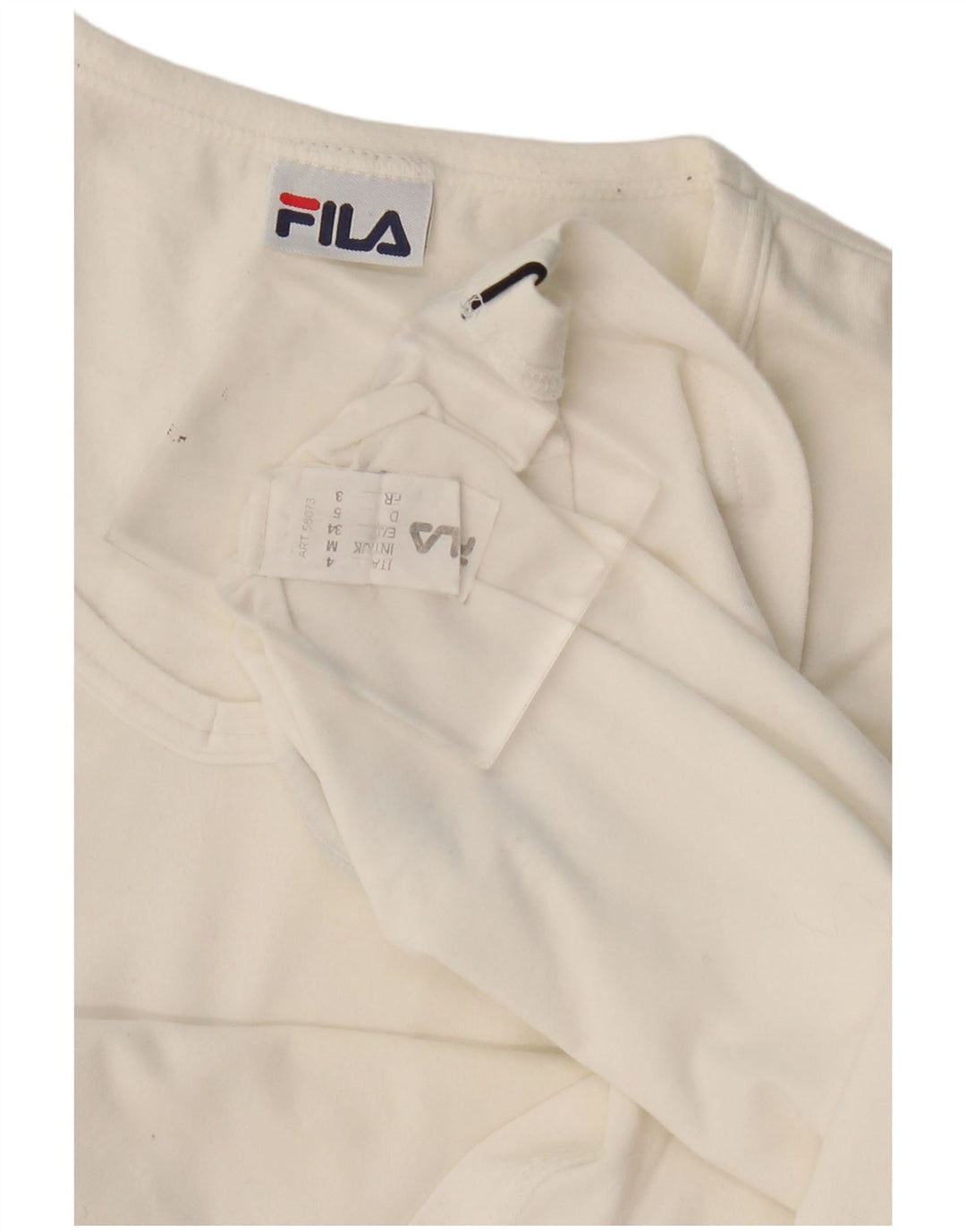 Camiseta feminina Fila UK 14 médio algodão branco