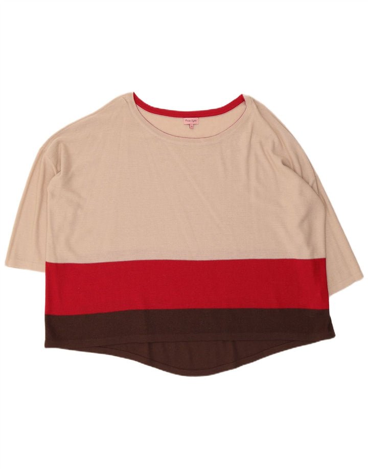 Suéter feminino PHASE EIGHT com gola canoa grande Reino Unido 12 bege médio